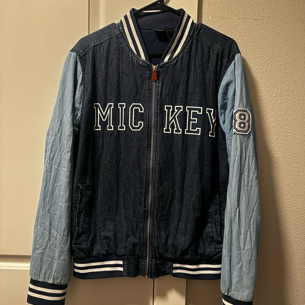 Mickey Denim Varsity Jacket